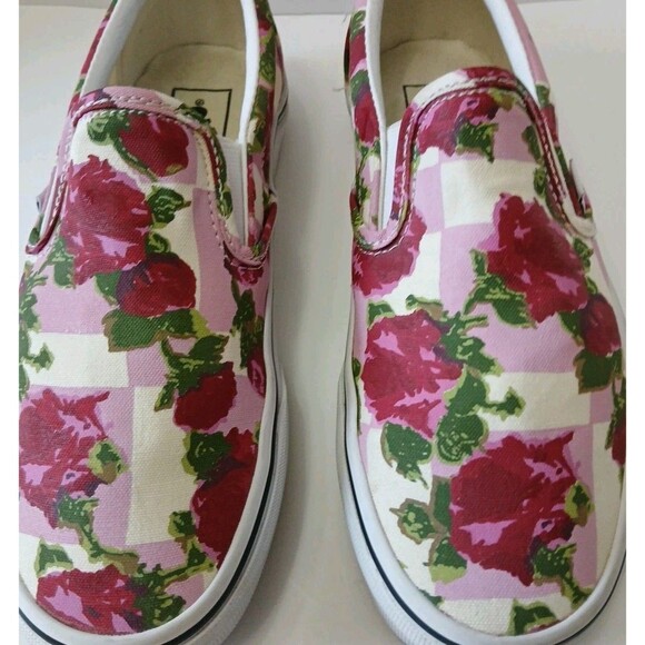 Vans Classic Slip-on Romantic Floral Canvas Pink  Shoes  Womens 7-Mens 5.5 - Picture 2 of 16